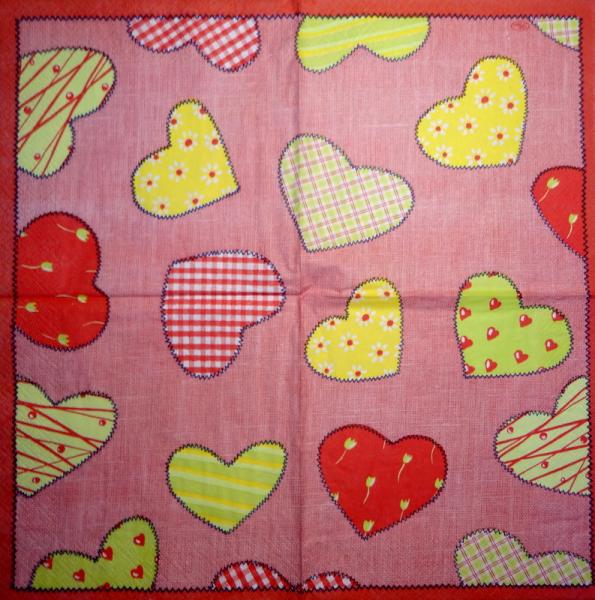 170 Heart / Hearts - 4-ply - ppd - The Image Bank - Handkerchief